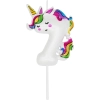 Świeczka urodziny dekoracja na tort jednorożec unicorn cyfra 7